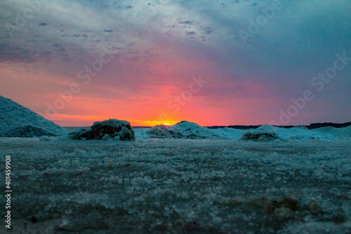 Port Stanley Ontario  Beach Sunset during winter