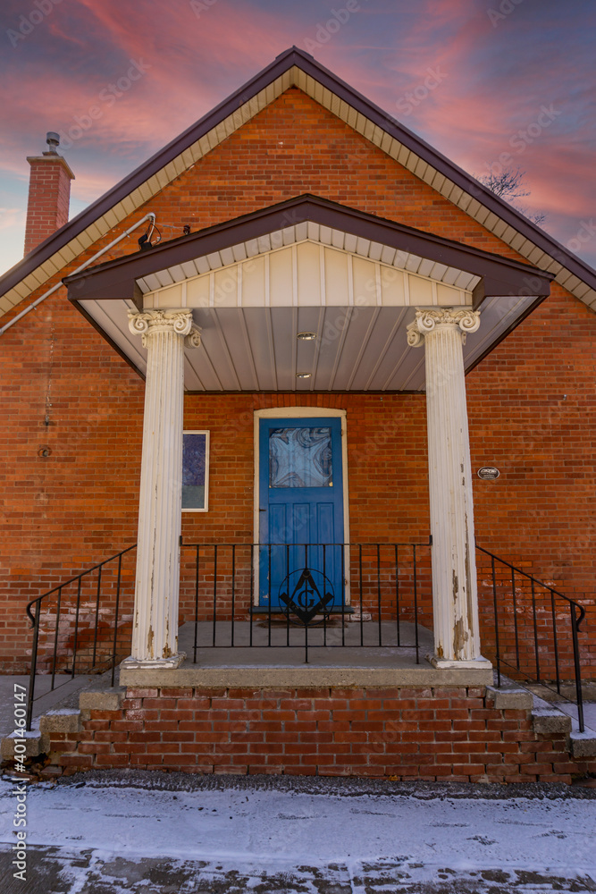 Bolton True Blue Masonic Hall in Bolton, Ontario, Canada constructed in 1858.