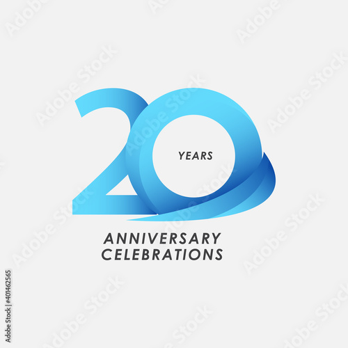 20 Years Anniversary Celebrations Vector Template Design Illustration