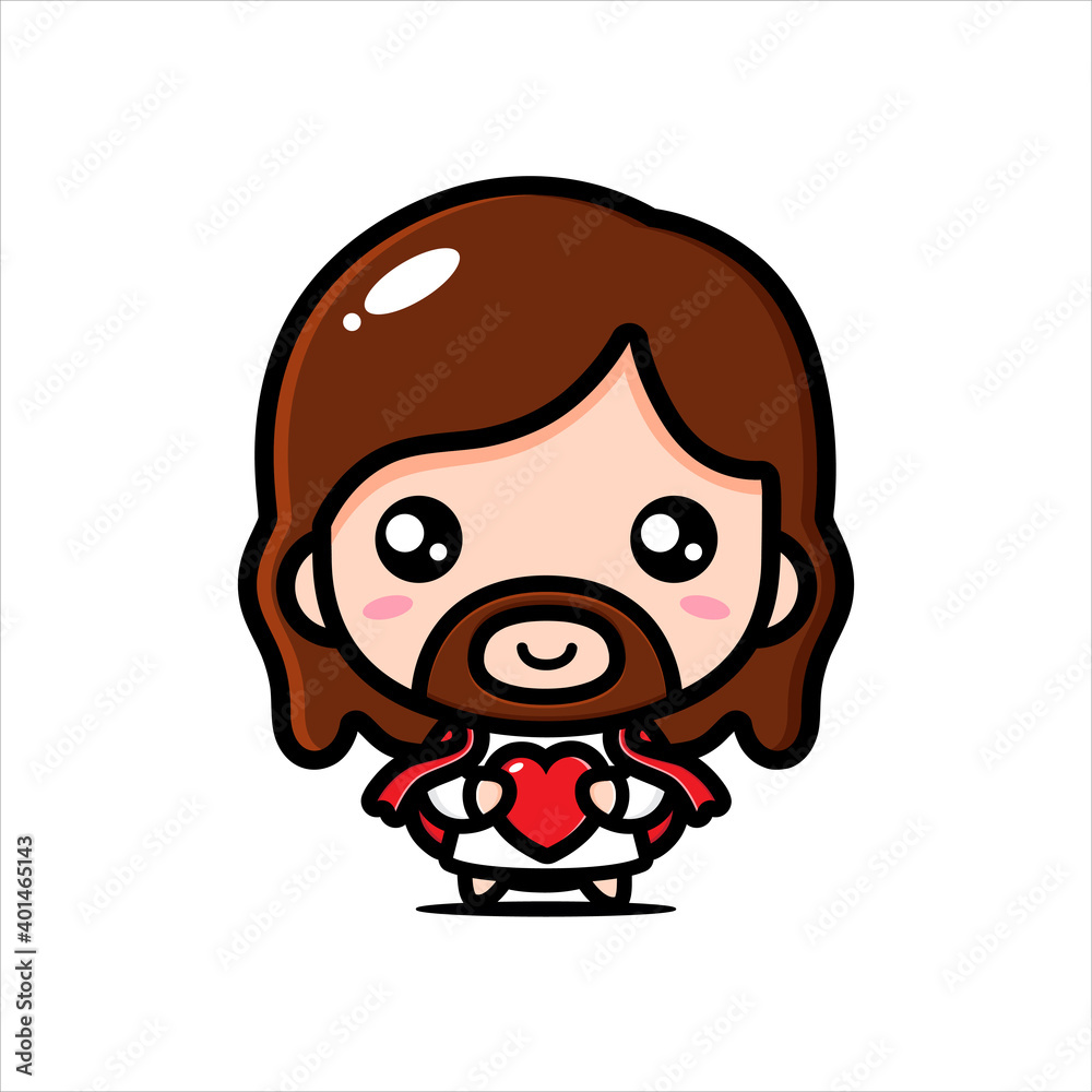 Obraz premium jesus character vector design