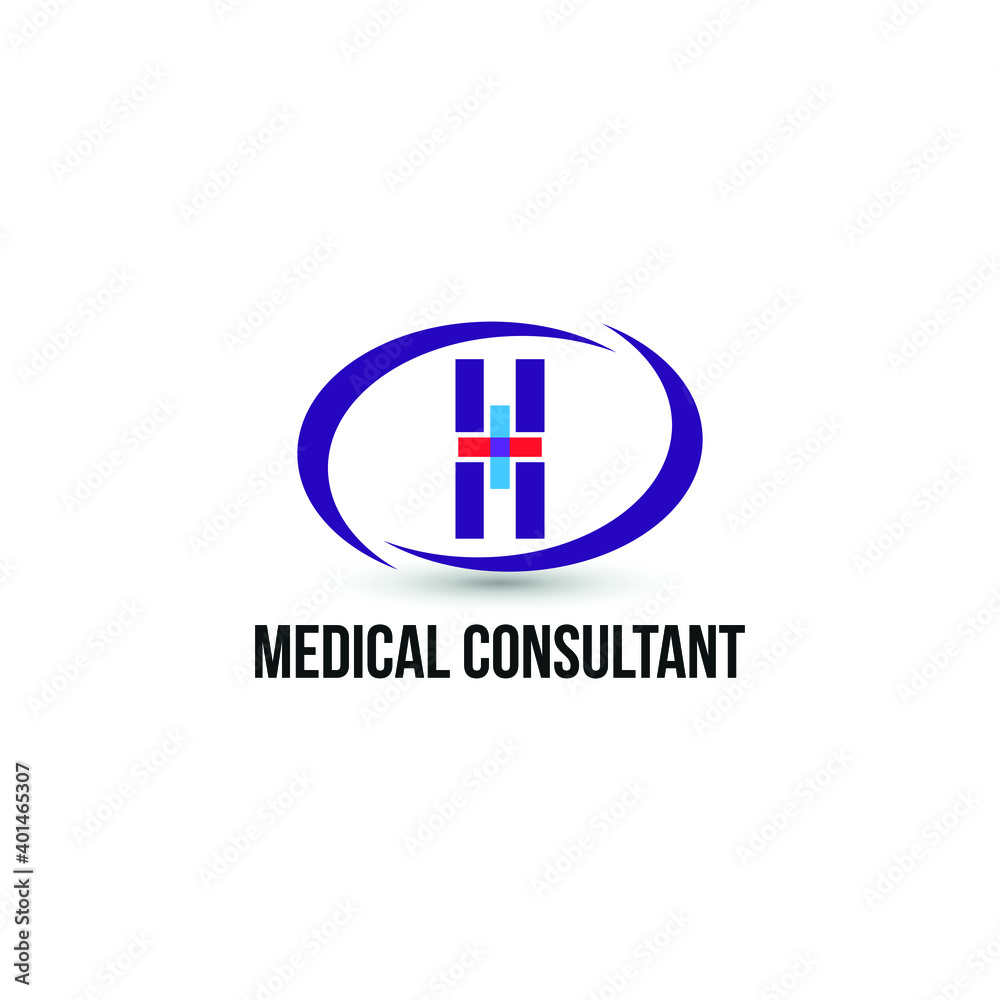 Initial letter H with medical cross icon and loop care symbol for healthy hospital medicine logo design concept vector Initial letter H with medical cross icon and loop care symbol for healthy hospital medicine logo design concept vector