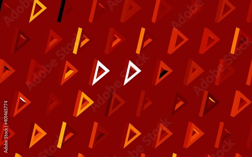 Dark Orange vector background with triangles.