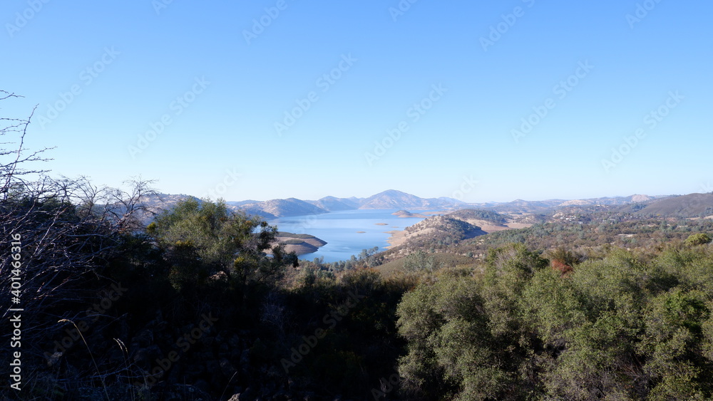 Fototapeta premium Lake and island view from mountains
