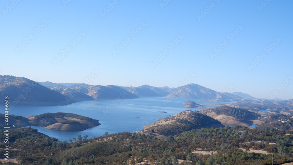 Lake and island view from mountains