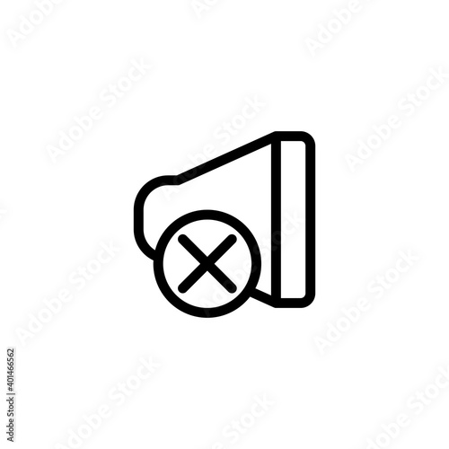 No sound icon in line style isolated on white background. EPS 10