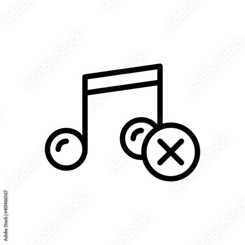 No sound icon in line style isolated on white background. EPS 10