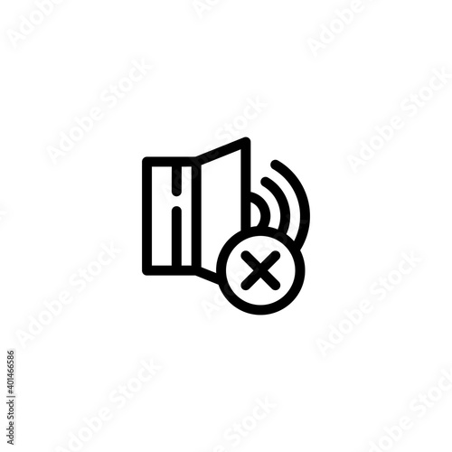 No sound icon in line style isolated on white background. EPS 10