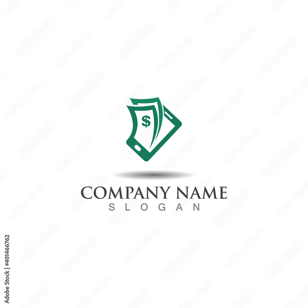Phone with money logo creative icon modern Vector template Phone with money logo creative icon modern Vector template