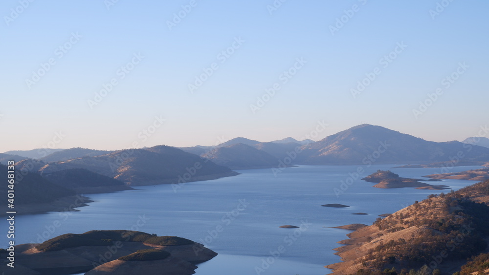 Lake and island view from mountains