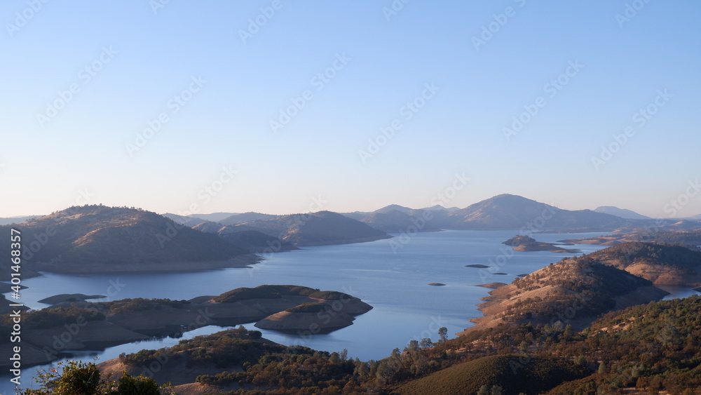 Lake and island view from mountains Lake and island view from mountains