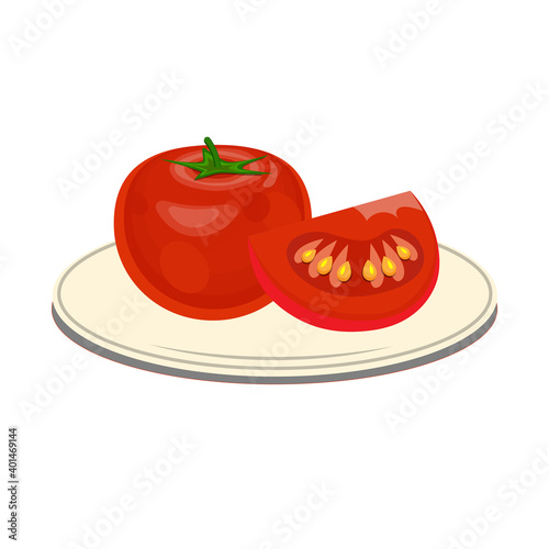 slice of tomato on plate