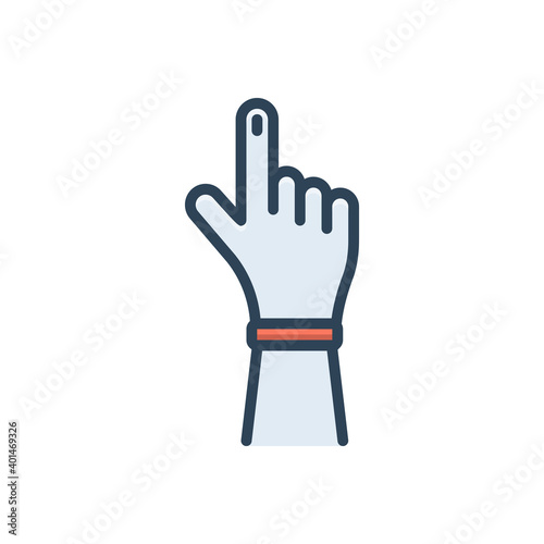 Color illustration icon for voter