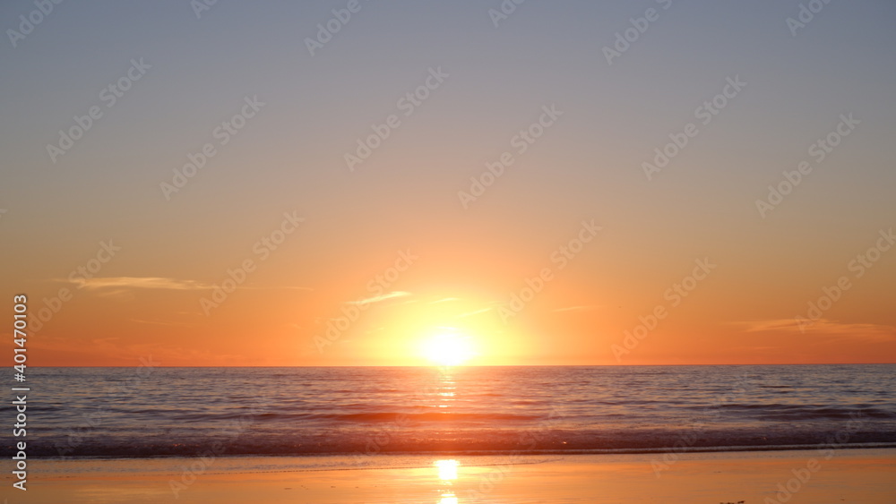 Sunset in Santa Monica Beach