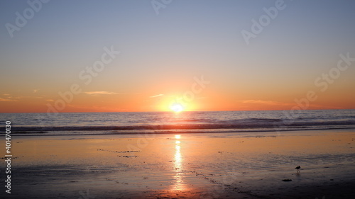 Sunset in Santa Monica Beach