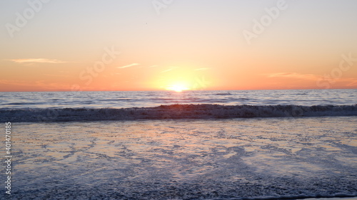 Sunset in Santa Monica Beach