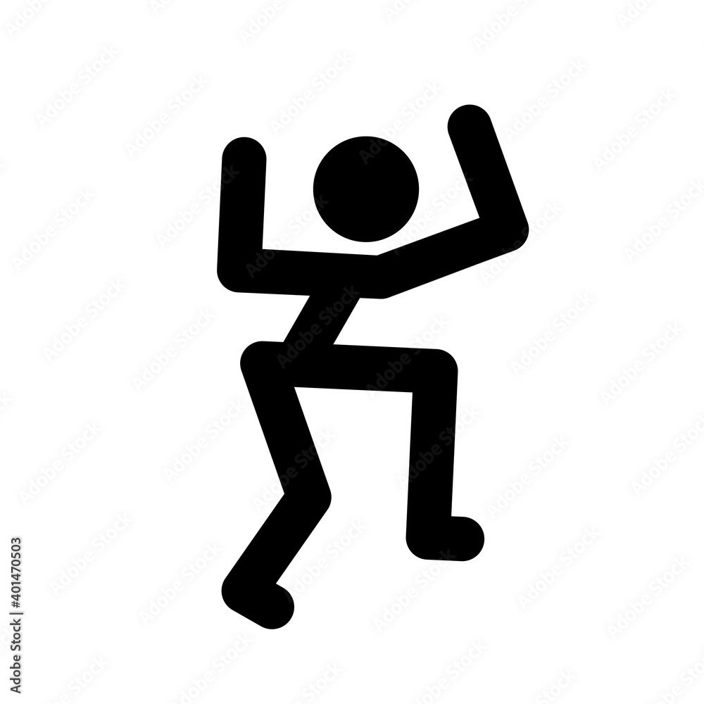 Stick man, dynamic position icon. Figures, standing posture symbol, sign. Pictogram isolated on white background. Abstract person posing for presentation. Vector illustration. Stick man, dynamic position icon. Figures, standing posture symbol, sign. Pictogram isolated on white background. Abstract person posing for presentation. Vector illustration.