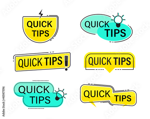 set of modern quick tips banner