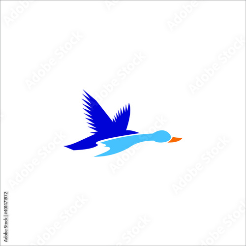 logo goose icon templet vector wing animal economy