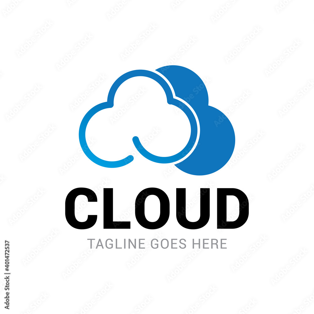 cloud blue simple internet technology logo icon vector template. cloud blue simple internet technology logo icon vector template.
