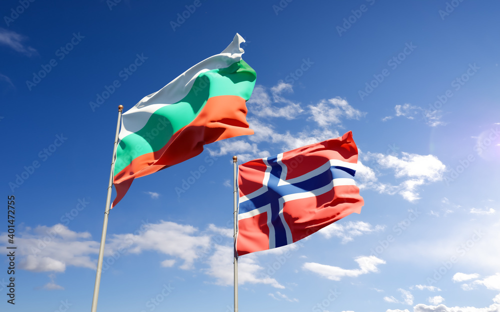 Flags of Norway and Bulgaria.