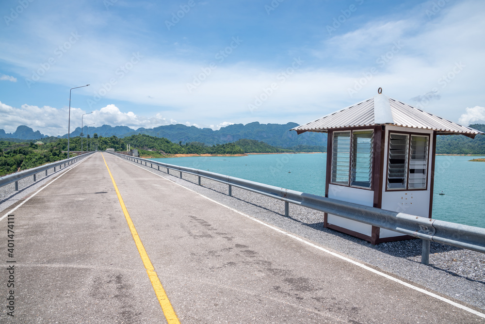 Beautiful road on the Dam in Thailand Beautiful road on the Dam in Thailand