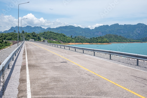 Beautiful road on the Dam in Thailand