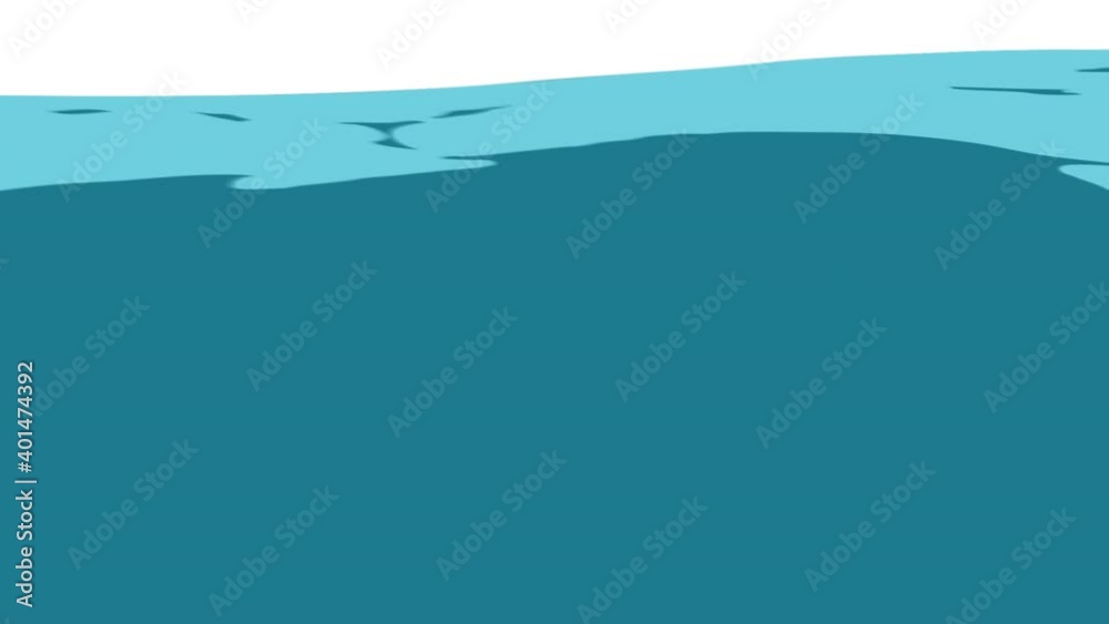 Water surface moving up and down transition. Liquid Motion elements and transitions with Alpha channel