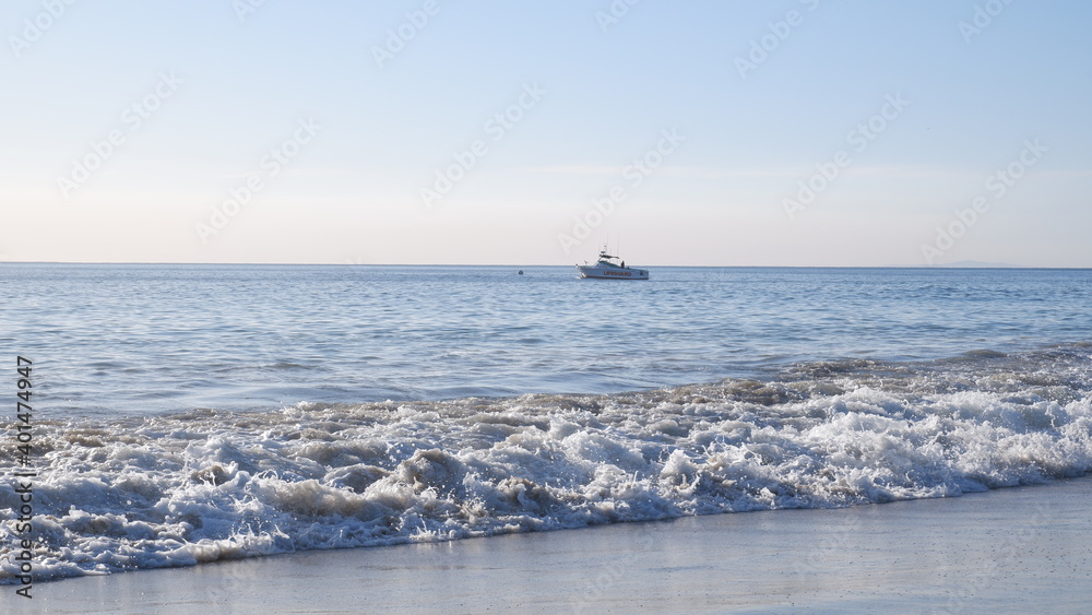 Pacific Ocean waves and sunlights