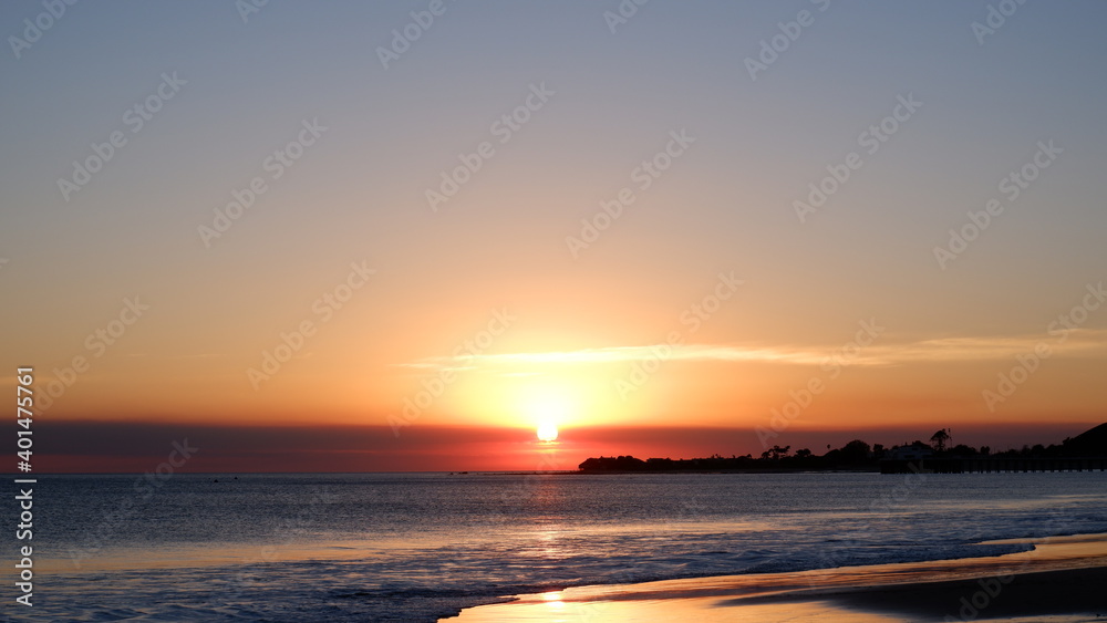 Fototapeta premium Sunset view in Malibu Beach