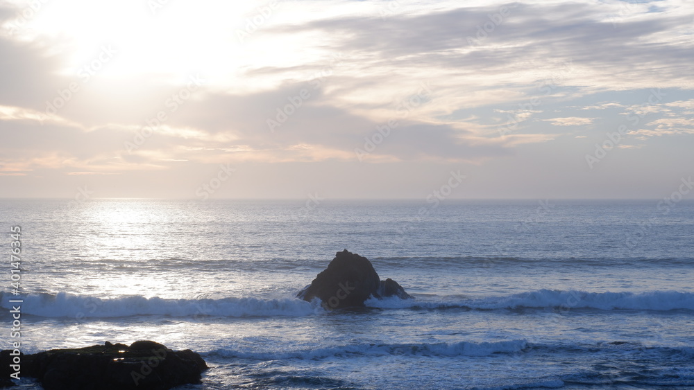Rocks and ocean waves