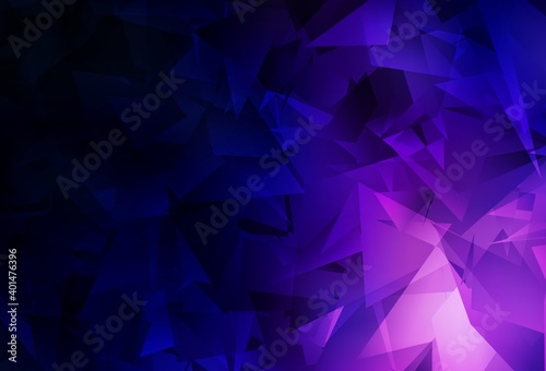 Dark Purple vector polygon abstract layout.