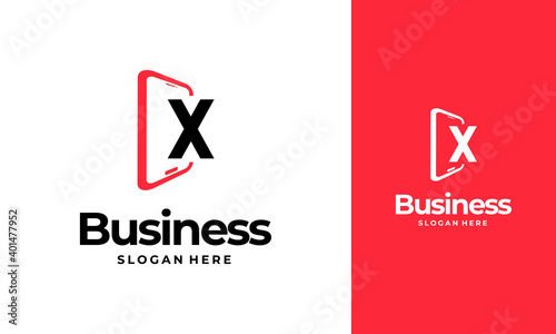 X-Initial Phone Logo designs, Phone Shop logo designs, Modern Phone logo designs vector icon