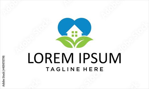 COMBINATION LOGO FROM HEART HOME NATURE LOGO DESIGN CONCEPT