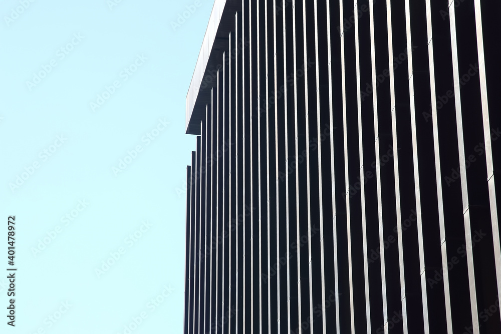 transparent facade of the building against the sky transparent facade of the building against the sky