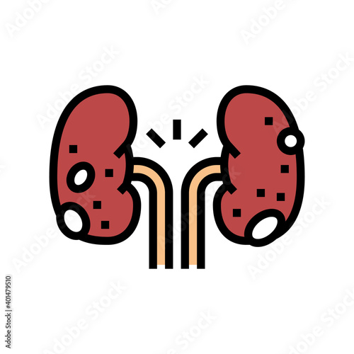 glomerulonephritis kidney disease color icon vector. glomerulonephritis kidney disease sign. isolated symbol illustration