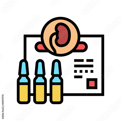medicaments for kidney treatment color icon vector. medicaments for kidney treatment sign. isolated symbol illustration