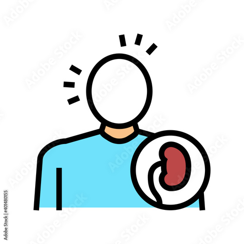 paleness human skin, kidney disease color icon vector. paleness human skin, kidney disease sign. isolated symbol illustration