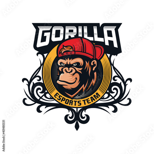 Gorilla Mascot Logo Design Vector illustration