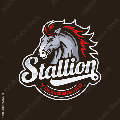 Horse mascot logo design vector illustration