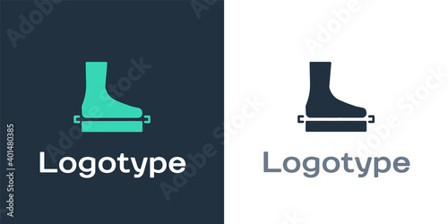 Logotype Flat foot icon isolated on white background. Logo design template element. Vector.