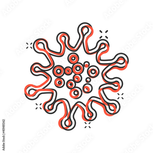 Disease bacteria icon in comic style. Allergy cartoon vector illustration on white isolated background. Microbe virus splash effect business concept. photo