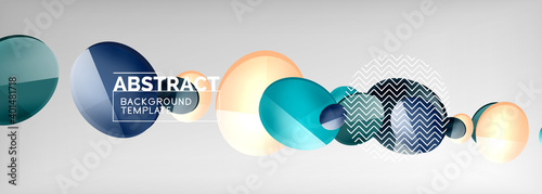Abstract glossy round shapes vector background. Vector futuristic illustration for covers, banners, flyers and posters and other © antishock