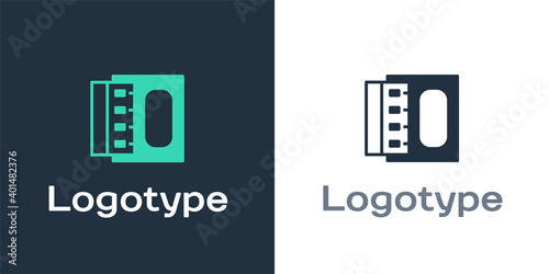 Logotype Open matchbox and matches icon isolated on white background. Logo design template element. Vector.