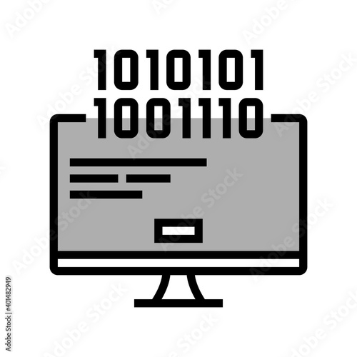 computer fatal error color icon vector. computer fatal error sign. isolated symbol illustration