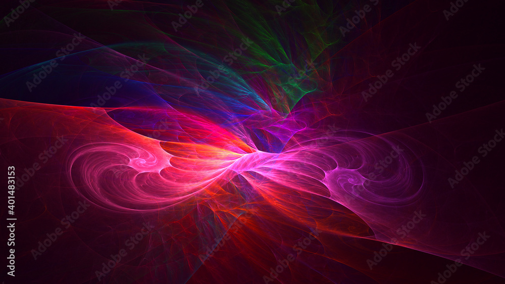 Fractal 3D rendering abstract and shiny background
