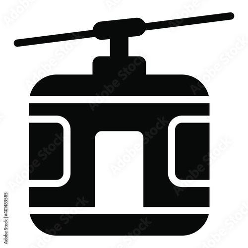 chairlift glyph concept icon
