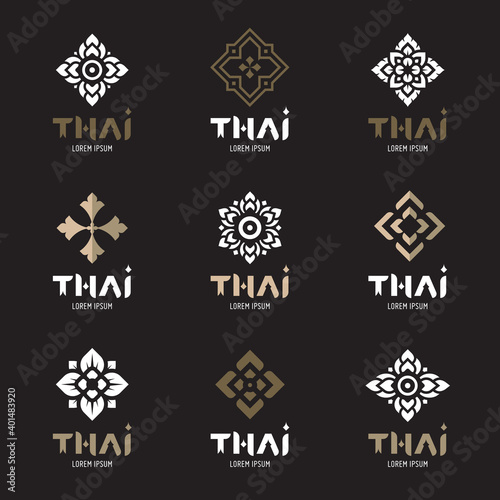 Thai concept logo design vector set. photo