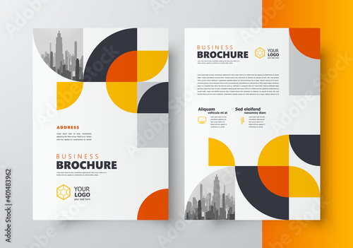 Flyer brochure design template business cover geometric theme circles