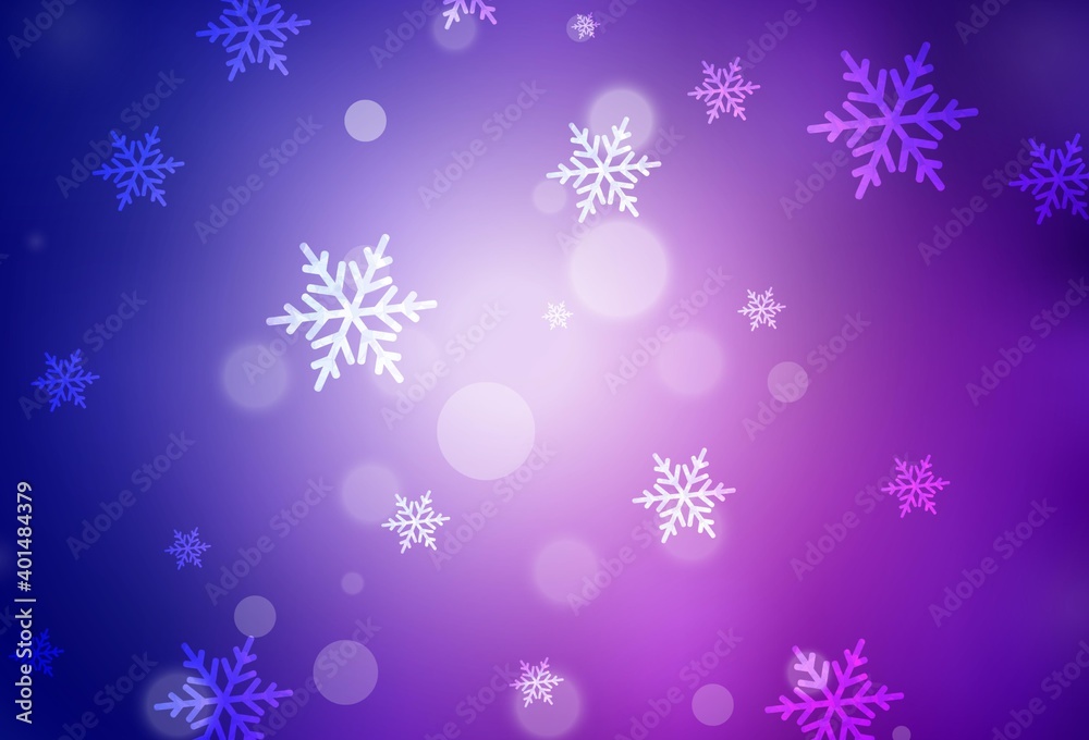 Dark Purple, Pink vector backdrop in holiday style.