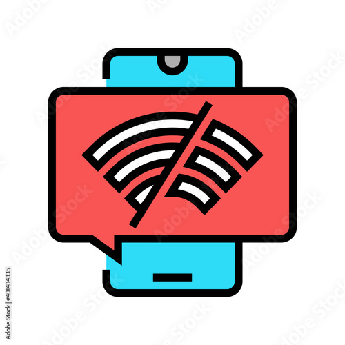 wifi disconnected mobile phone color icon vector. wifi disconnected mobile phone sign. isolated symbol illustration